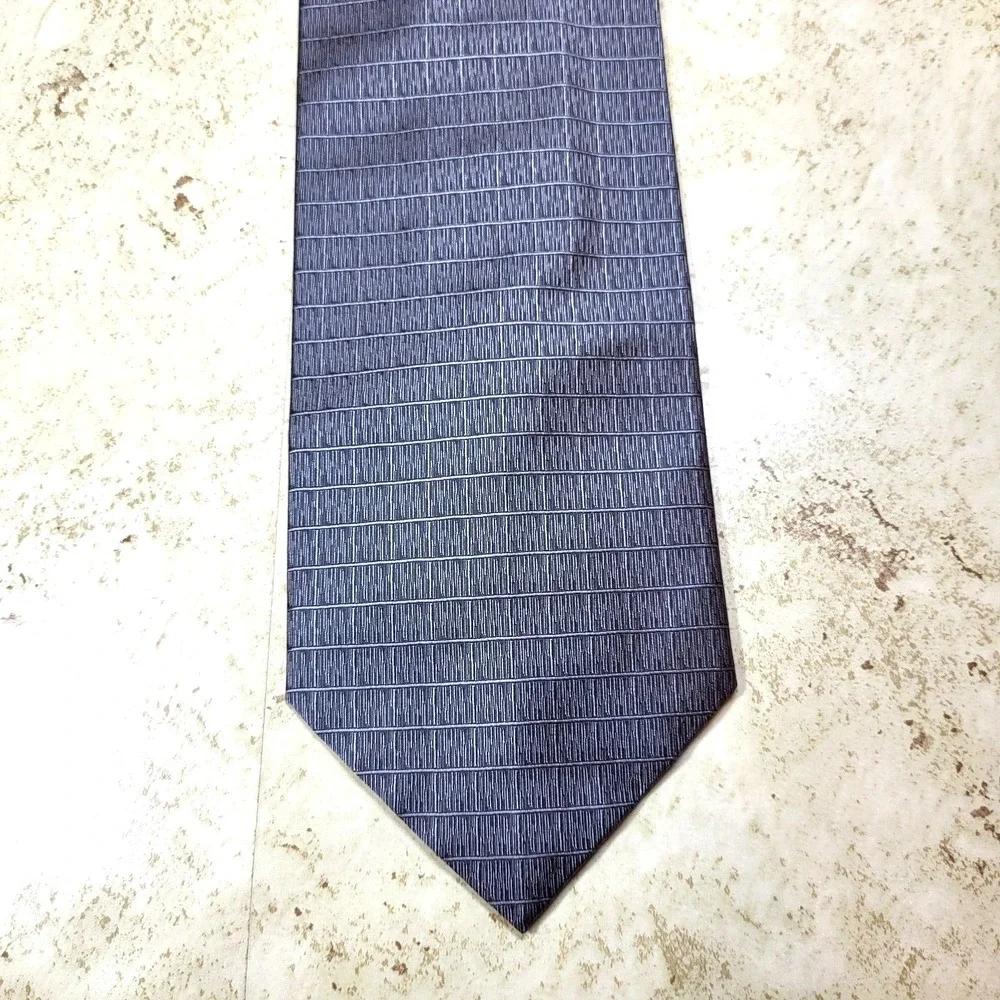 Franco Rossi  Italy Black White Abstract Textured Silk Pointed‎ Tie